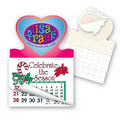 Heart Shape Custom Printed Calendar Pad Sticker W/Tear Away Calendar